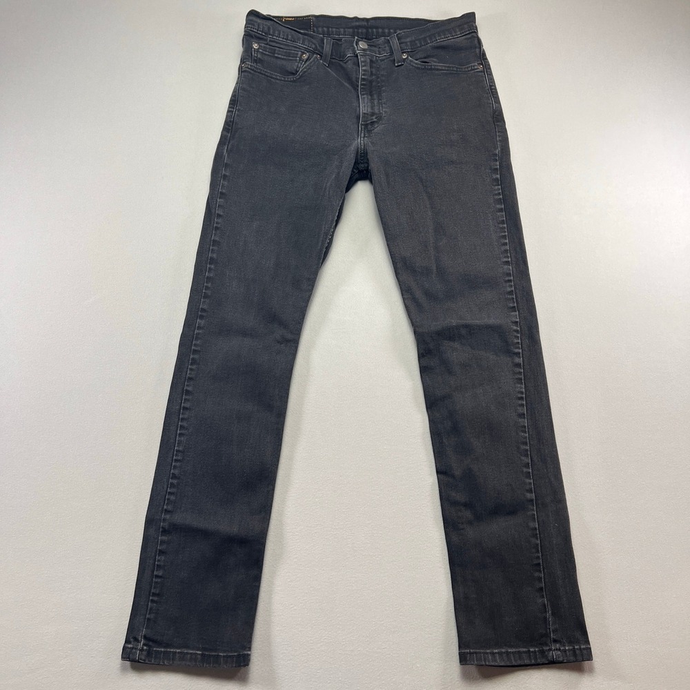 Levi's 511 Skinny Jeans Men 34x32 Black Denim Cotton Stretch Mid Rise Slim Fit